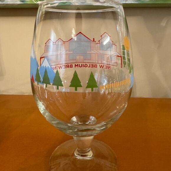 Colorful New Belgium Brewing Drinking Wine Glass - Picture 2 of 3